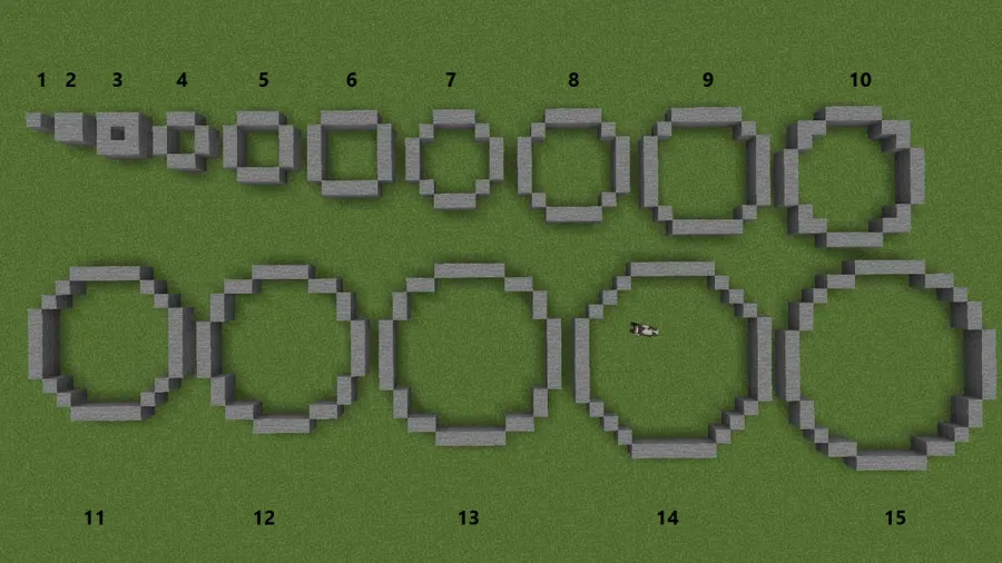 How to build circles in Minecraft - Circle Chart - Pro Game Guides