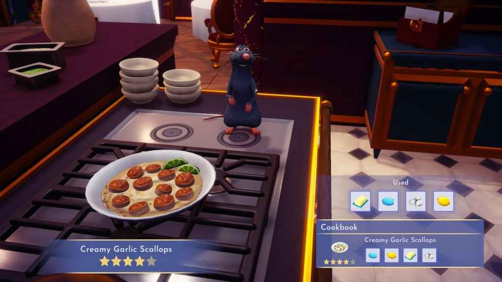 How to make Creamy Garlic Scallops in Disney Dreamlight Valley Pro