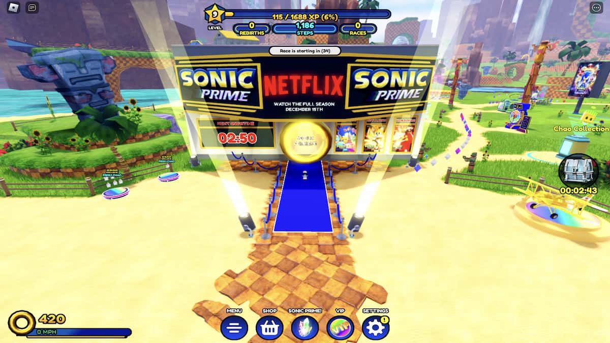Sonic Prime In Sonic Speed Simulator!