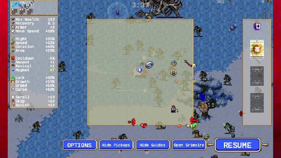 How to evolve the Mille Bolle Blu in Vampire Survivors Legacy of the