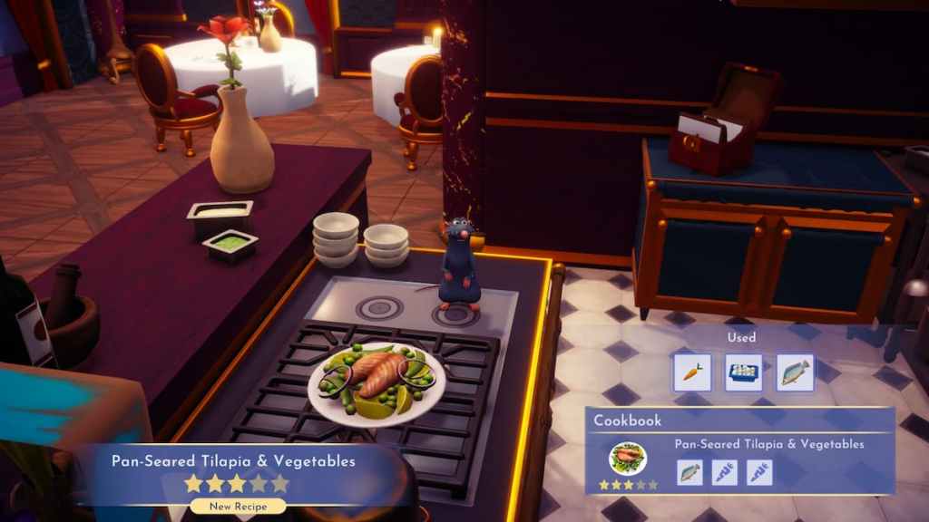 How to make PanSeared Tilapia and Vegetables in Disney Dreamlight Valley