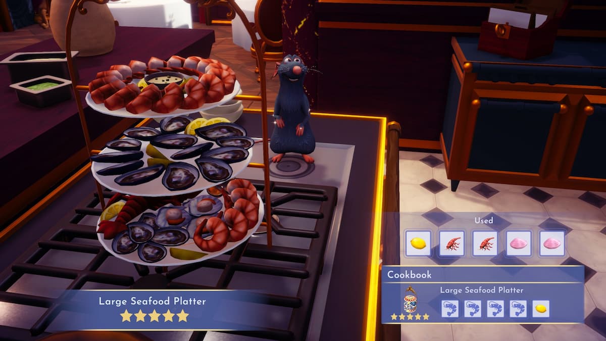How to make a Large Seafood Platter in Disney Dreamlight Valley