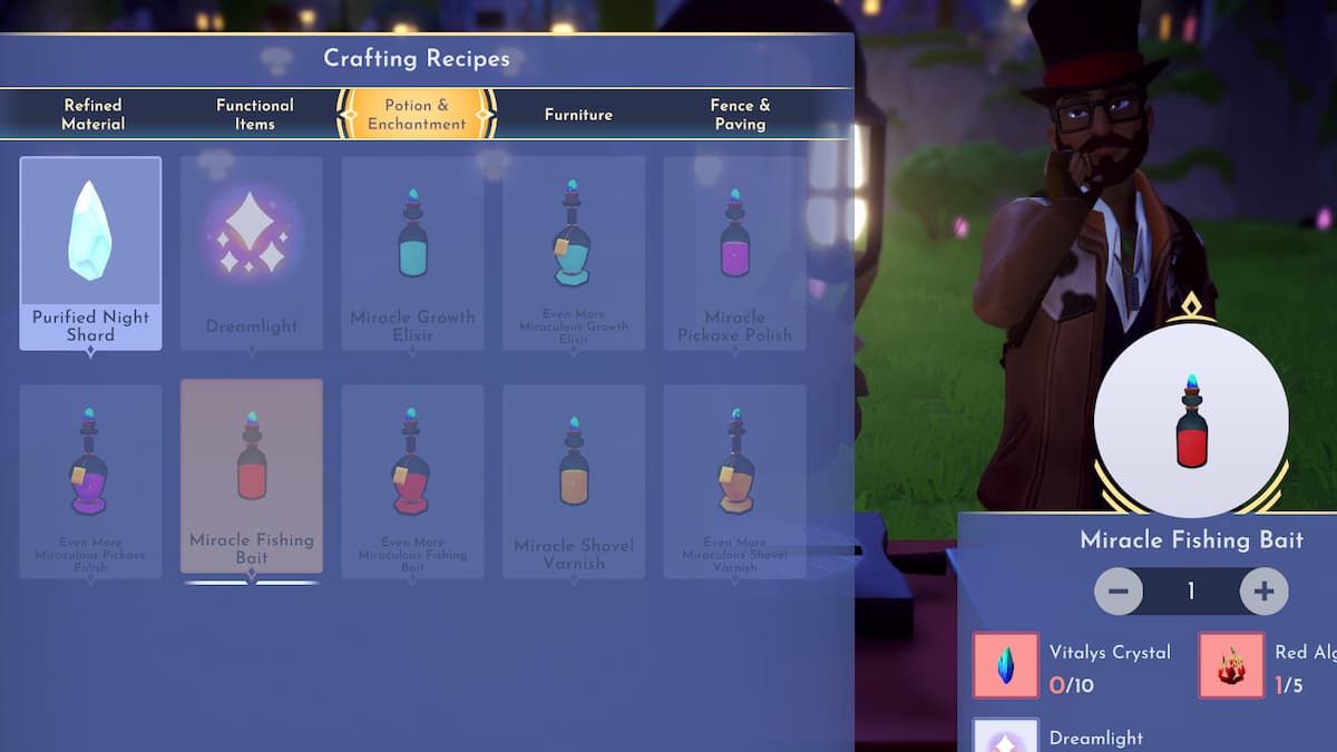 How to craft the Miracle Fishing Bait enchantment in Disney Dreamlight
