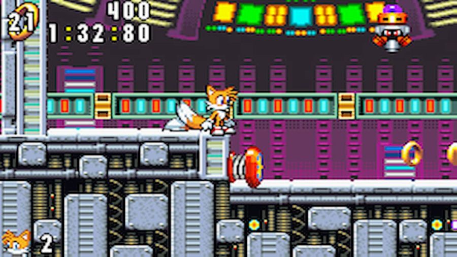 Tails in a level in Sonic Hedgehog 2