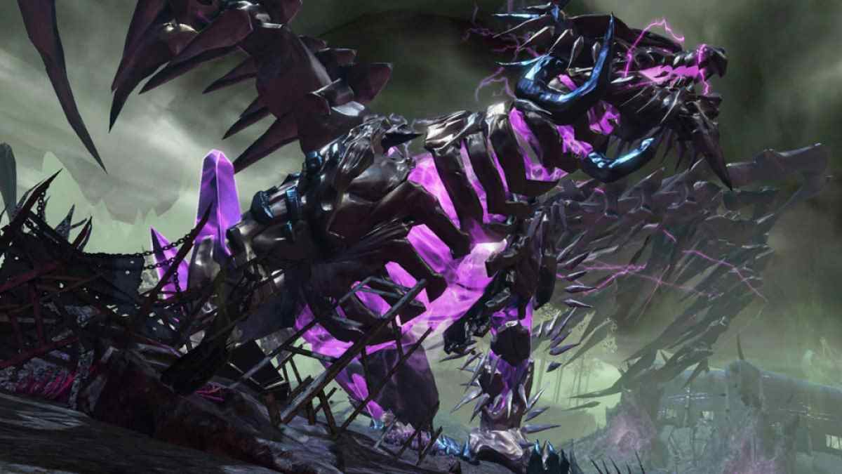 Black and purple dragon in Guild Wars 2