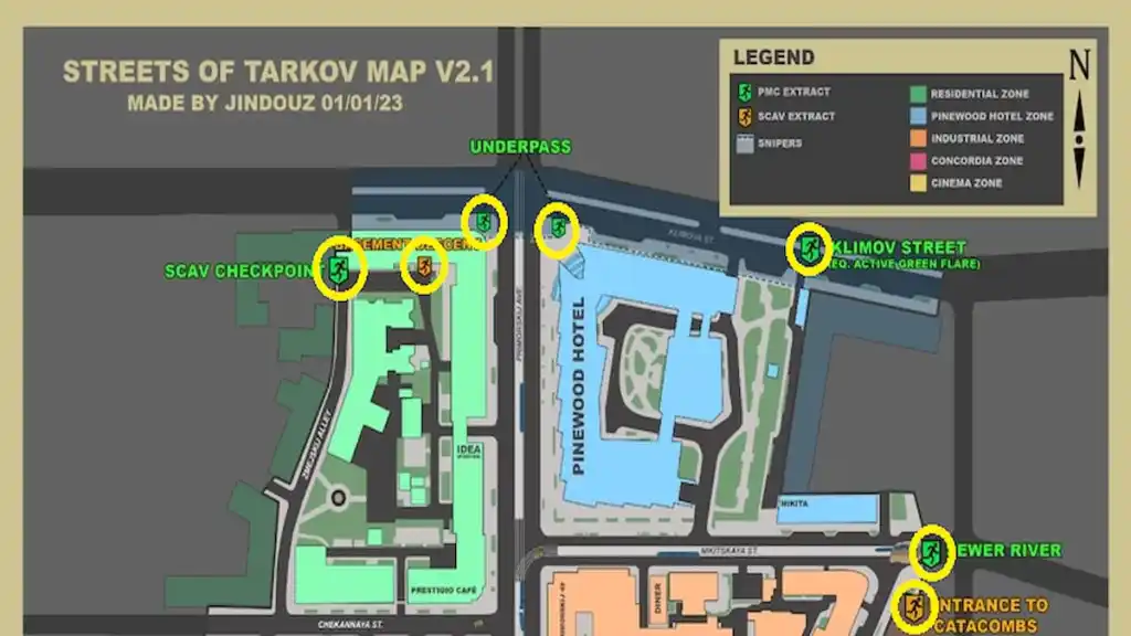 All exfil locations on Streets of Tarkov map in Escape from Tarkov ...