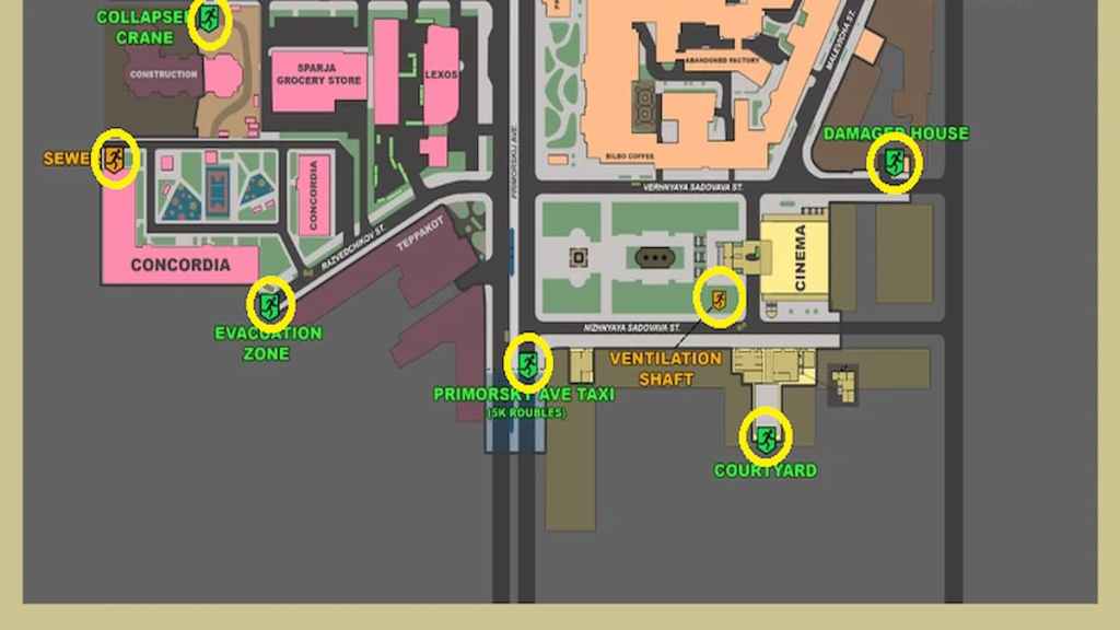 All extraction locations on the Streets of Tarkov map in Escape from ...