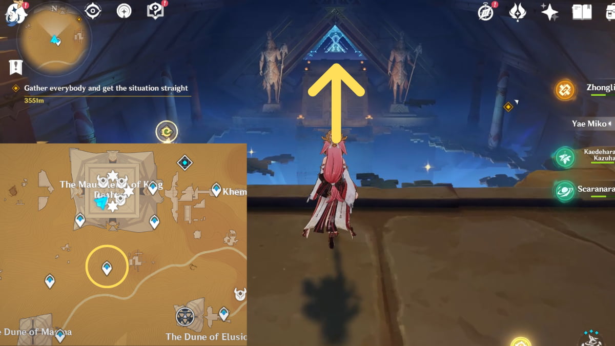 How to get to the top of the Mausoleum of King Deshret in Genshin