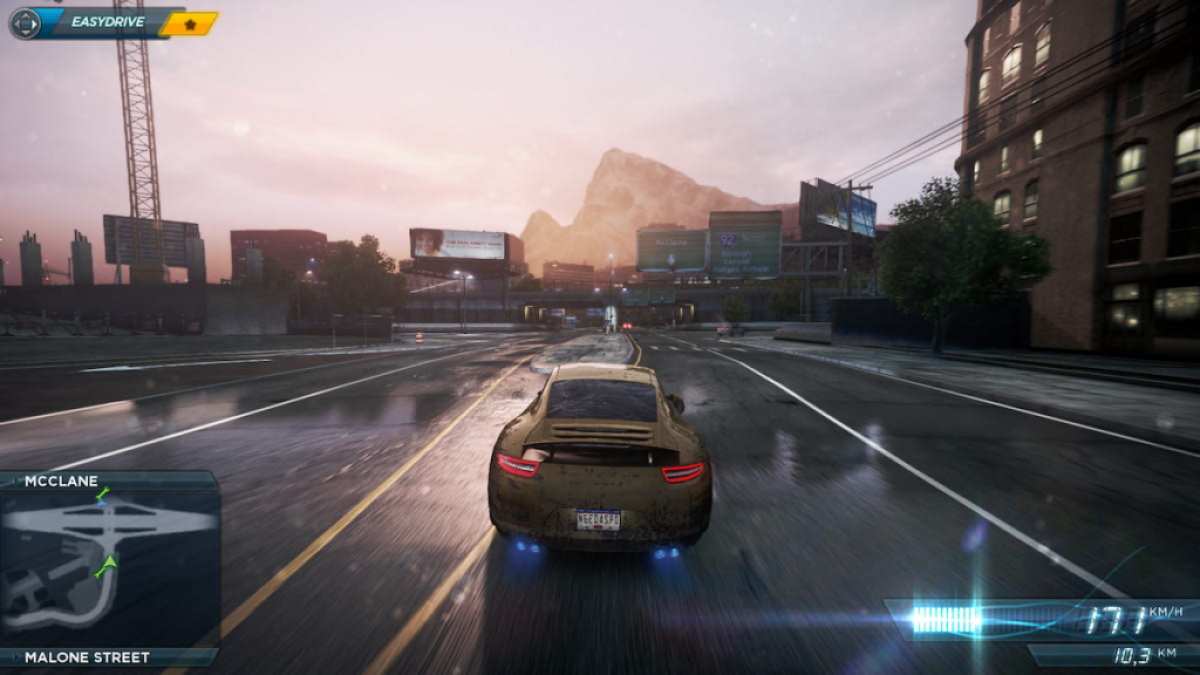 Need For Speed Most Wanted 2012 in-game screenshot with slippery roads
