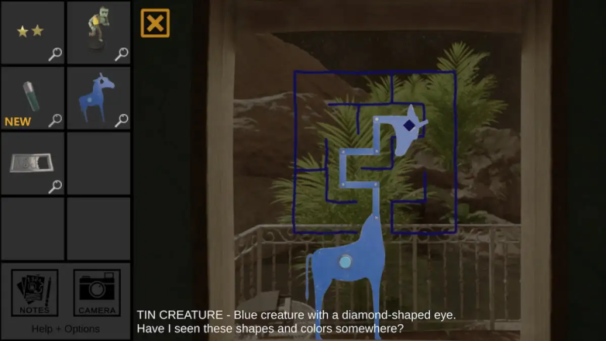 Trace walkthrough blue creature puzzle solution screenshot