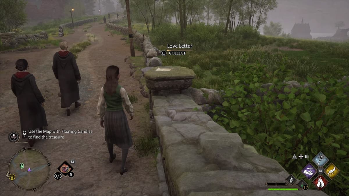 Map with Floating Candles treasure location in Hogwarts Legacy (Ghost