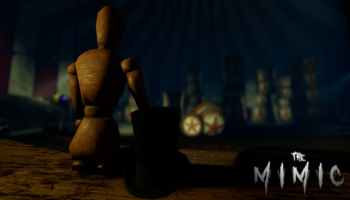 A sitting wooden doll in Roblox The Mimic