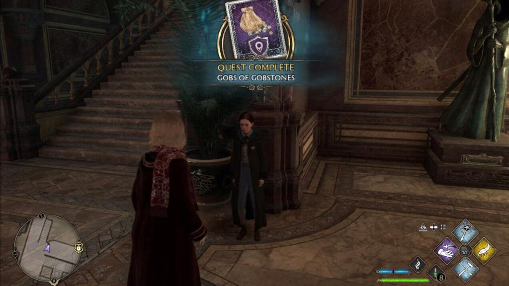 Gobs of Gobstones quest completion screen in Hogwarts Legacy 