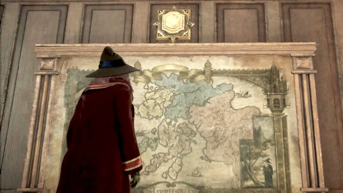How to open the map wall in the South Wing in Hogwarts Legacy Pro