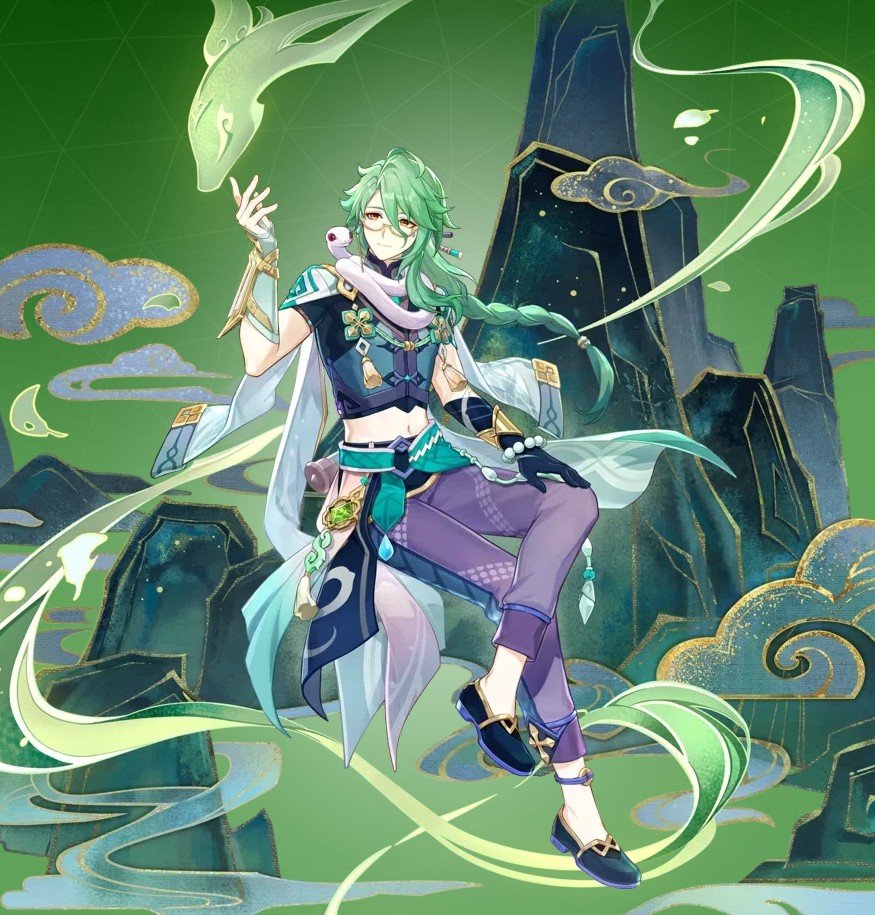 Baizhu official character art Genshin Impact