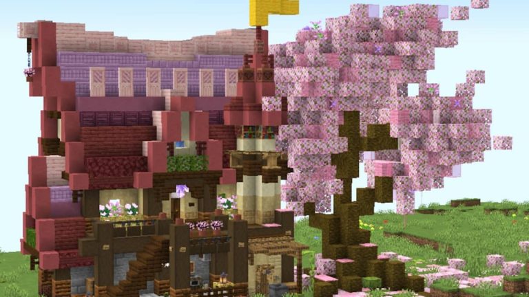 12 Best Cherry Blossom Tree wood builds for Minecraft 1.20 - Pro Game ...