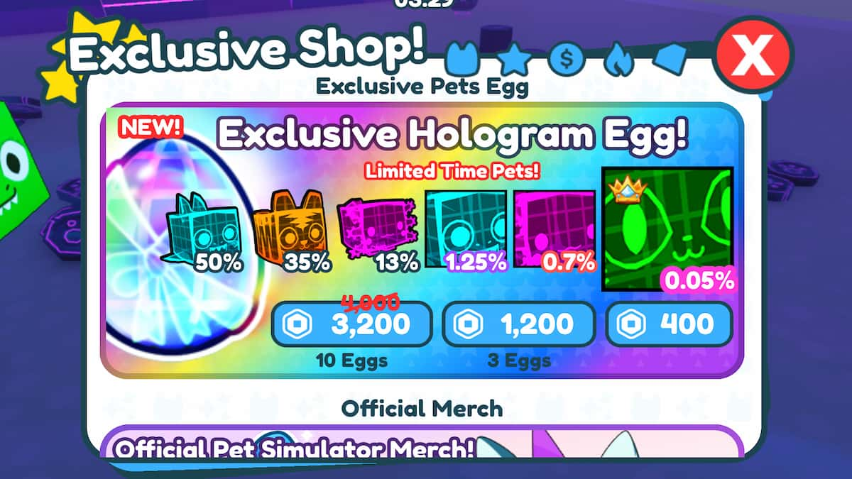 Pet Simulator X Exclusive Shop