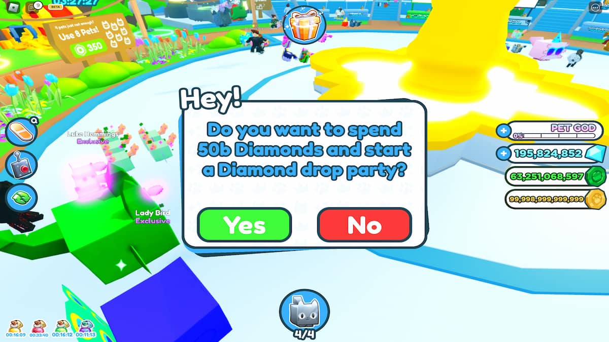 What is a Diamond Party in Pet Simulator X?