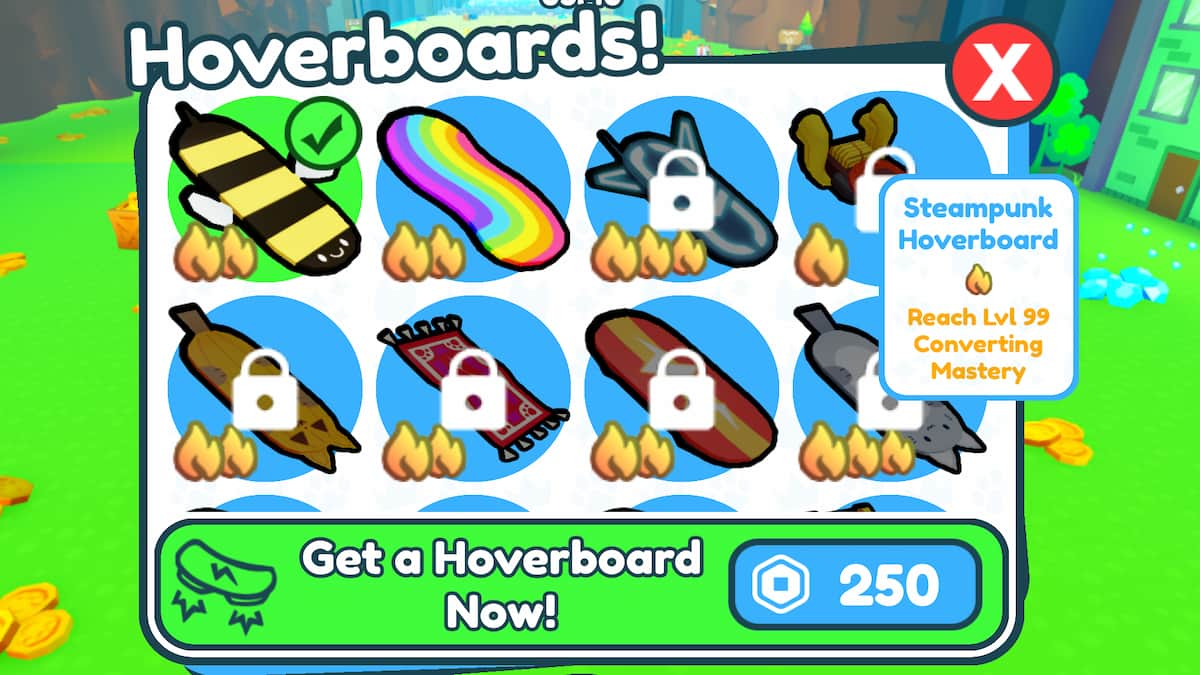 Pet Simulator 99 News on X: 📰PET SIMULATOR X LEAKS📰 Here is a new leak  of some new hoverboard skins! Names: Steampunk Hoverboard Tech Hoverboard   / X