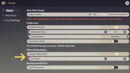 How to adjust Ballads of Breeze note falling speed in Genshin Impact ...