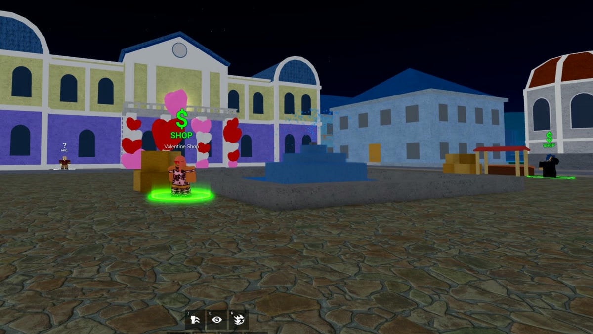 The Valentine Event theme in Blox Fruits