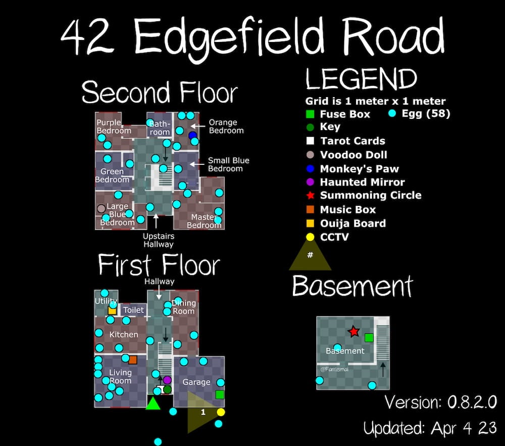 42 Edgefield Road map with 58 Easter Eggs