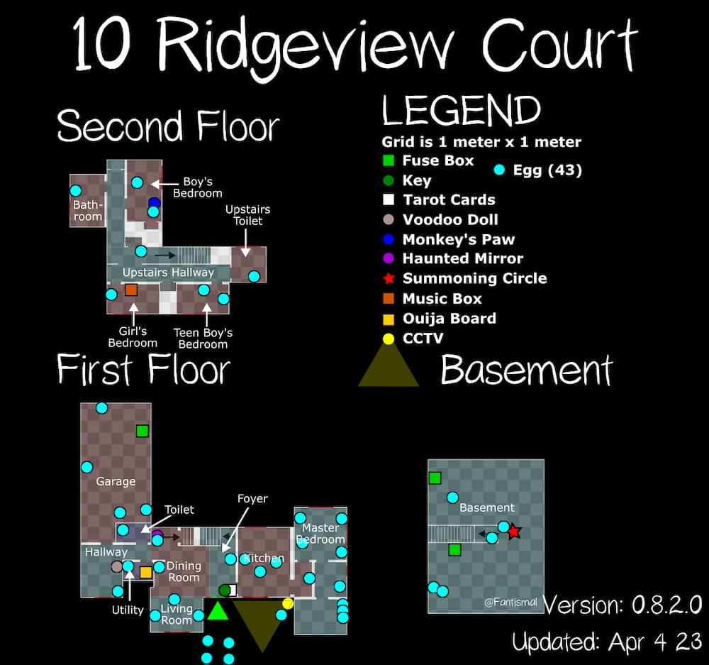 10 Ridgeview Court map, with 43 Easter Eggs