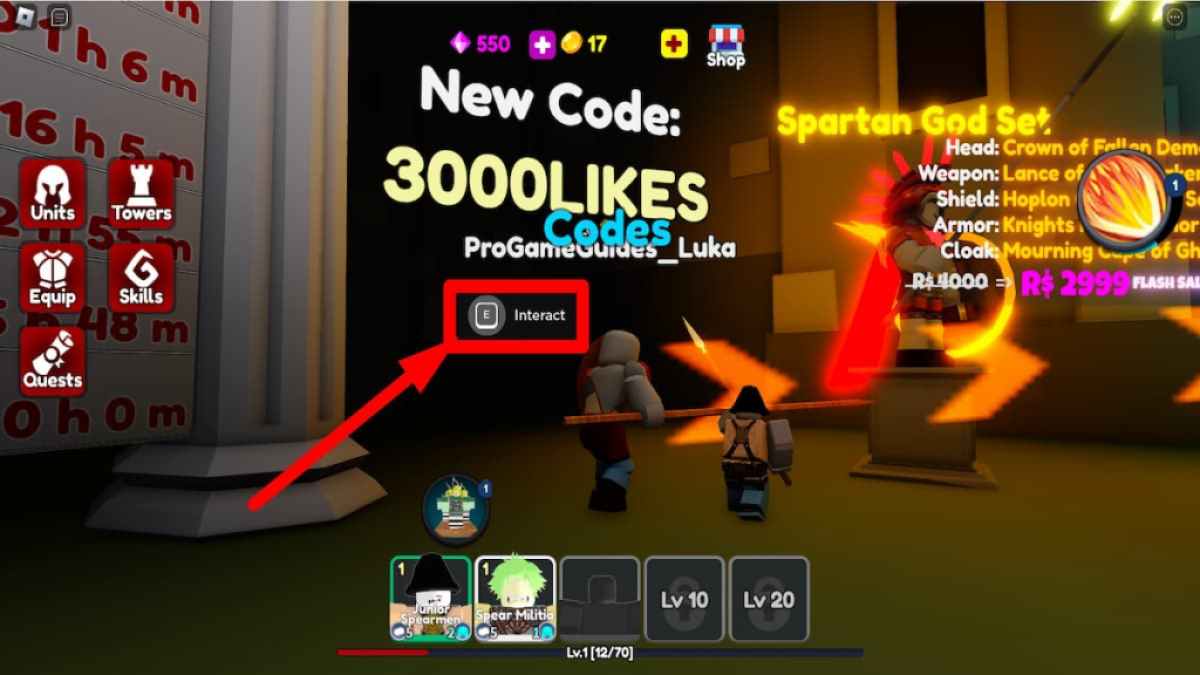 Roblox - Defense Until Death Simulator code redemption instructions