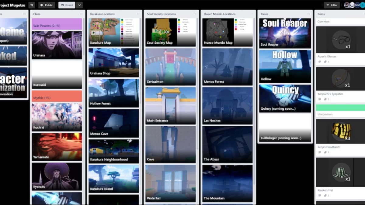 Project Mugetsu (PM) Trello Link & Discord Server - Pro Game Guides