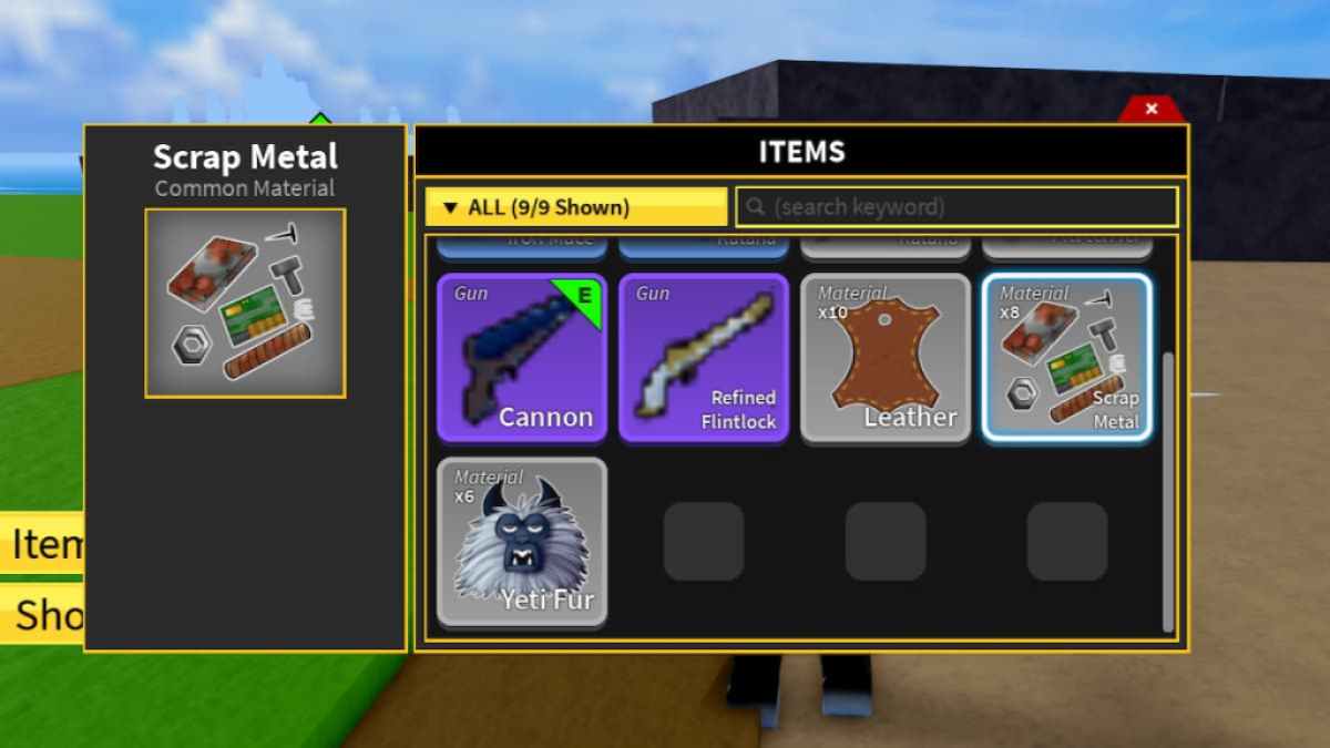 How to get scrap metal in Blox Fruits