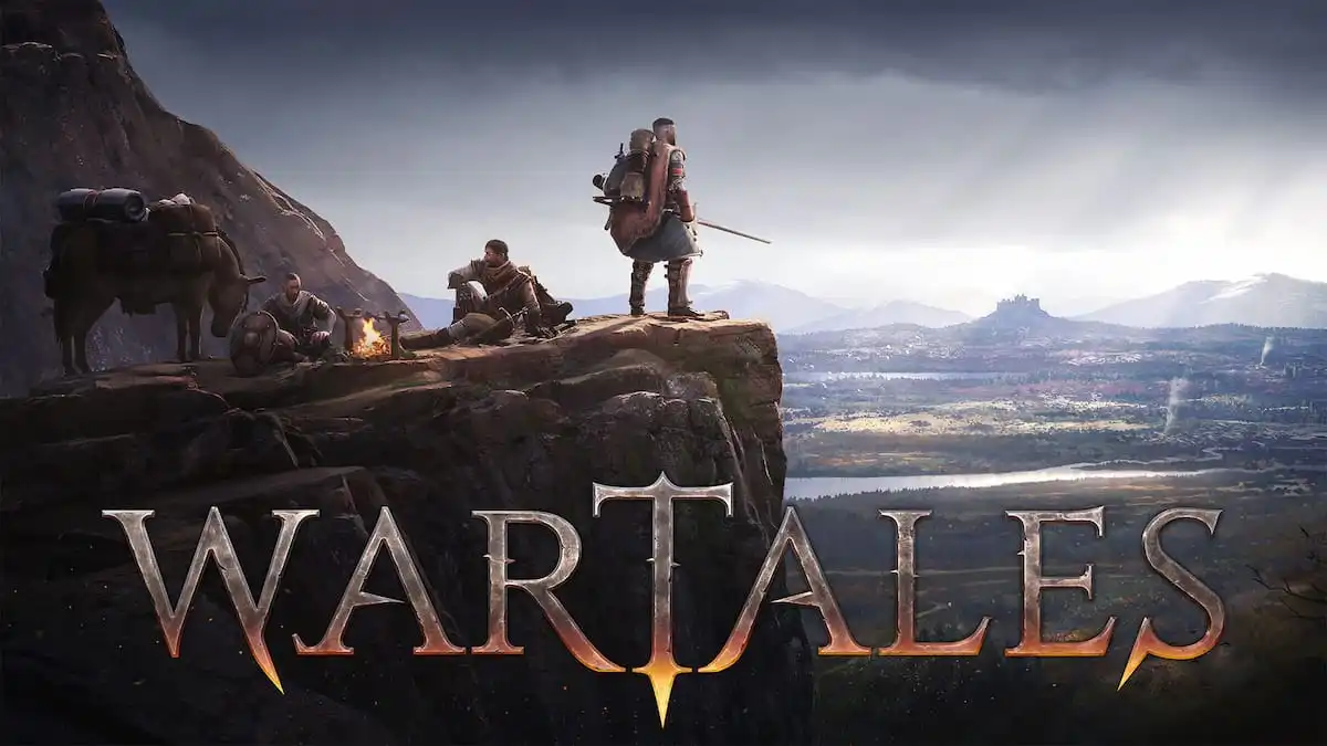 Official loading screen of a warband on a hilltop in Wartales.