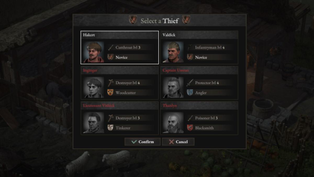 Choosing a profession for one of your companions in Wartales.