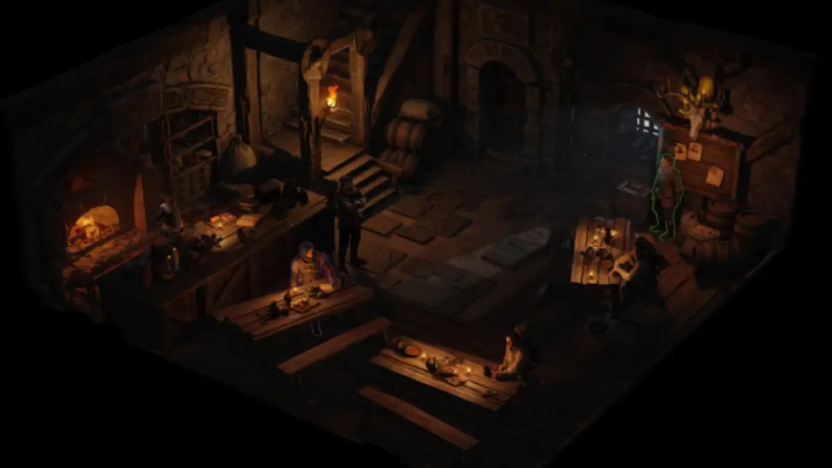 The inside of an inn in Wartales.