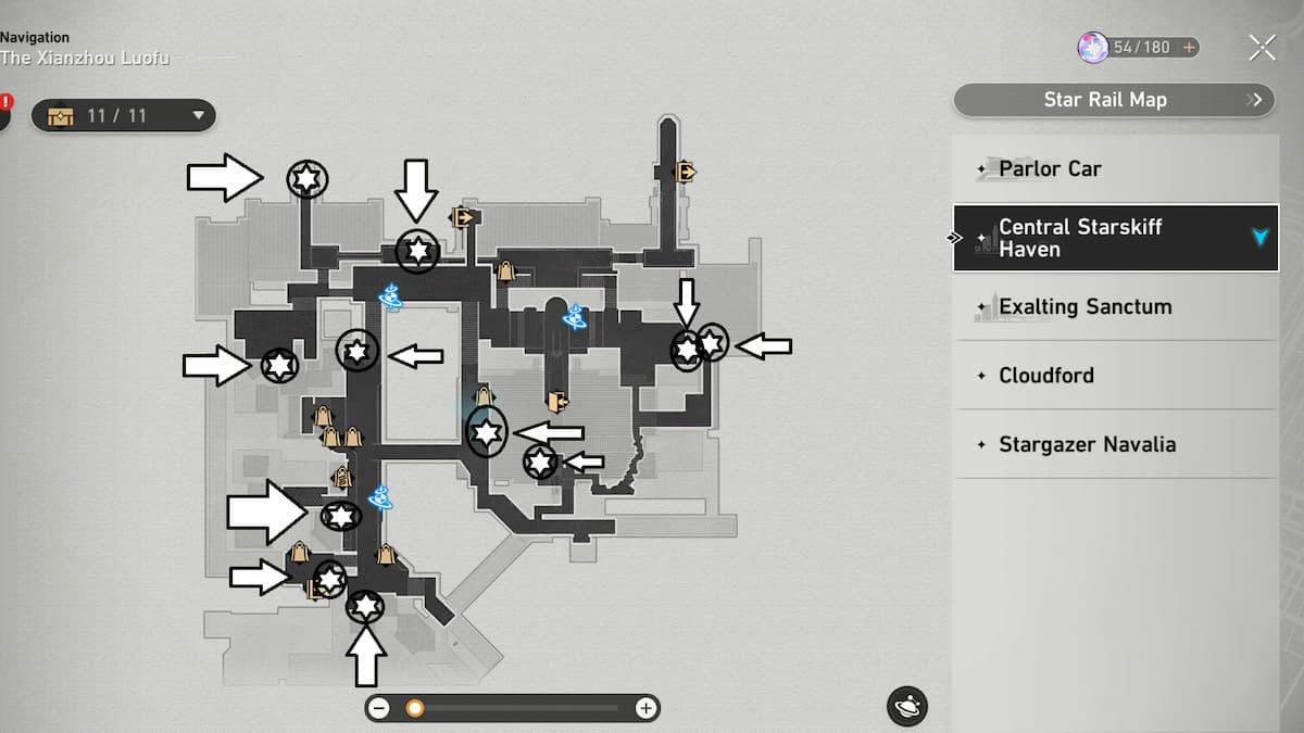 All Central Starskiff Haven Treasure Chest Locations in Honkai Star