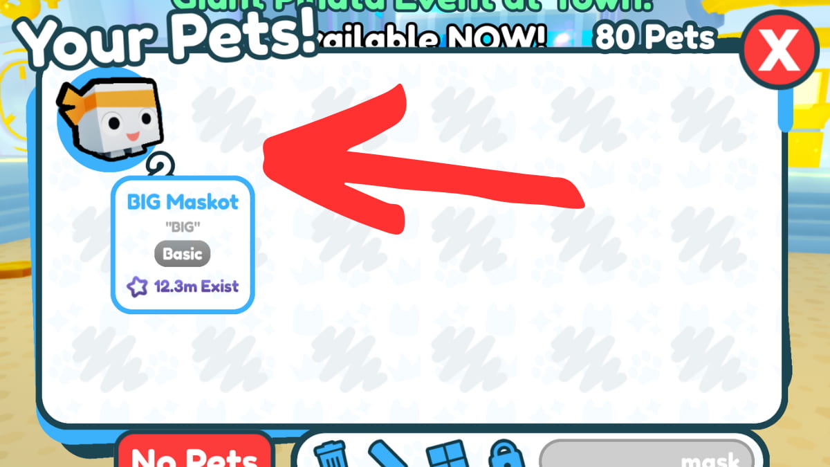 How to get the BIG MASKOT PET FOR FREE