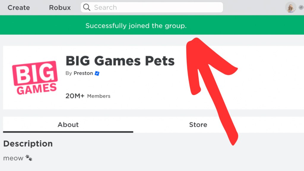 How to join the Big Games Pet Group on Roblox (Group Link)