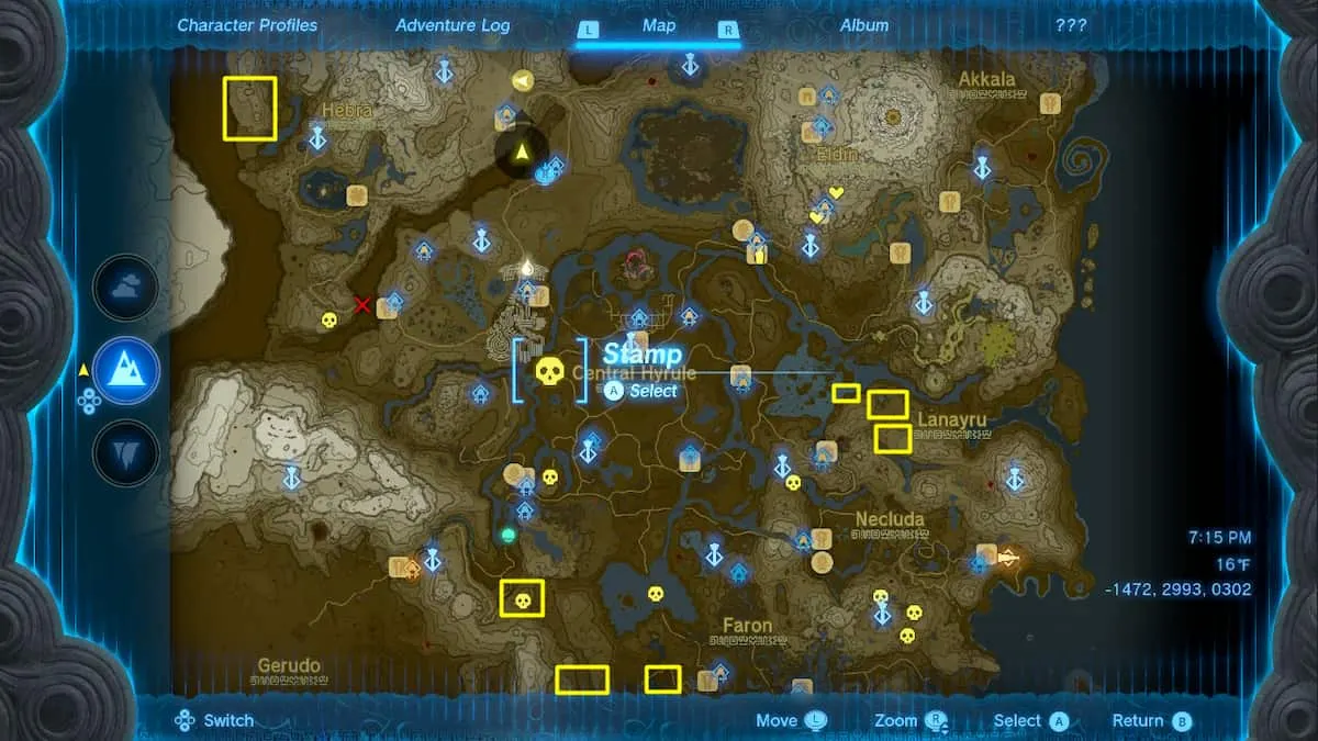 All Blue Lynel Locations Map In TotK Zelda Tears Of The Kingdom   Zelda Totk Bue Lynel Locations 