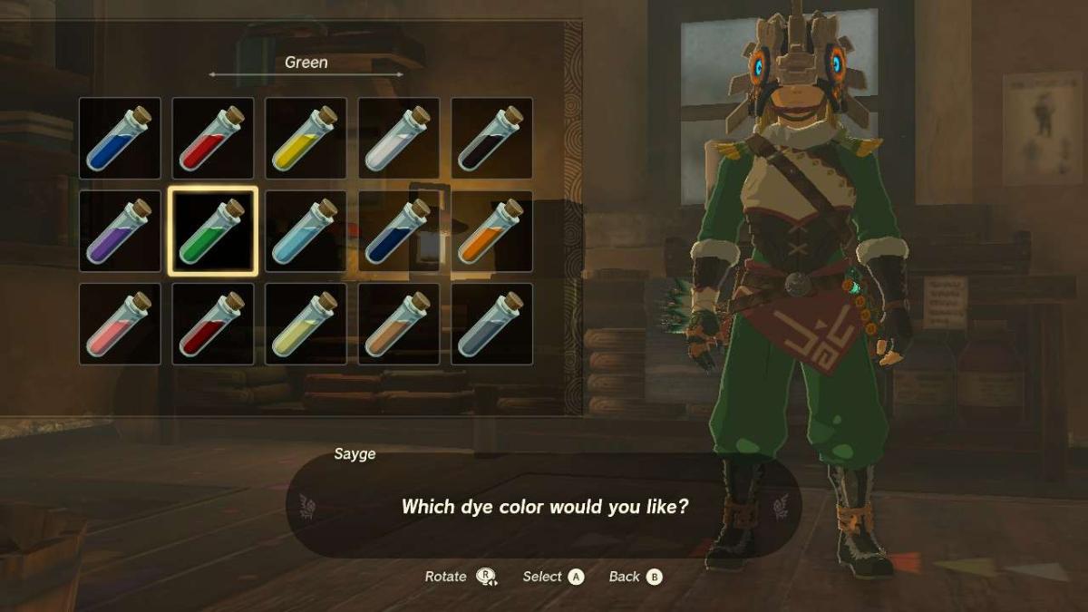 How to dye clothing & dye shop location in TotK (Zelda Tears of the