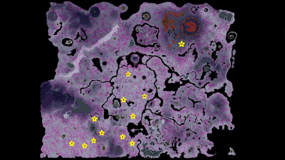 regular Frox Locations marked on the Depths map in TotK