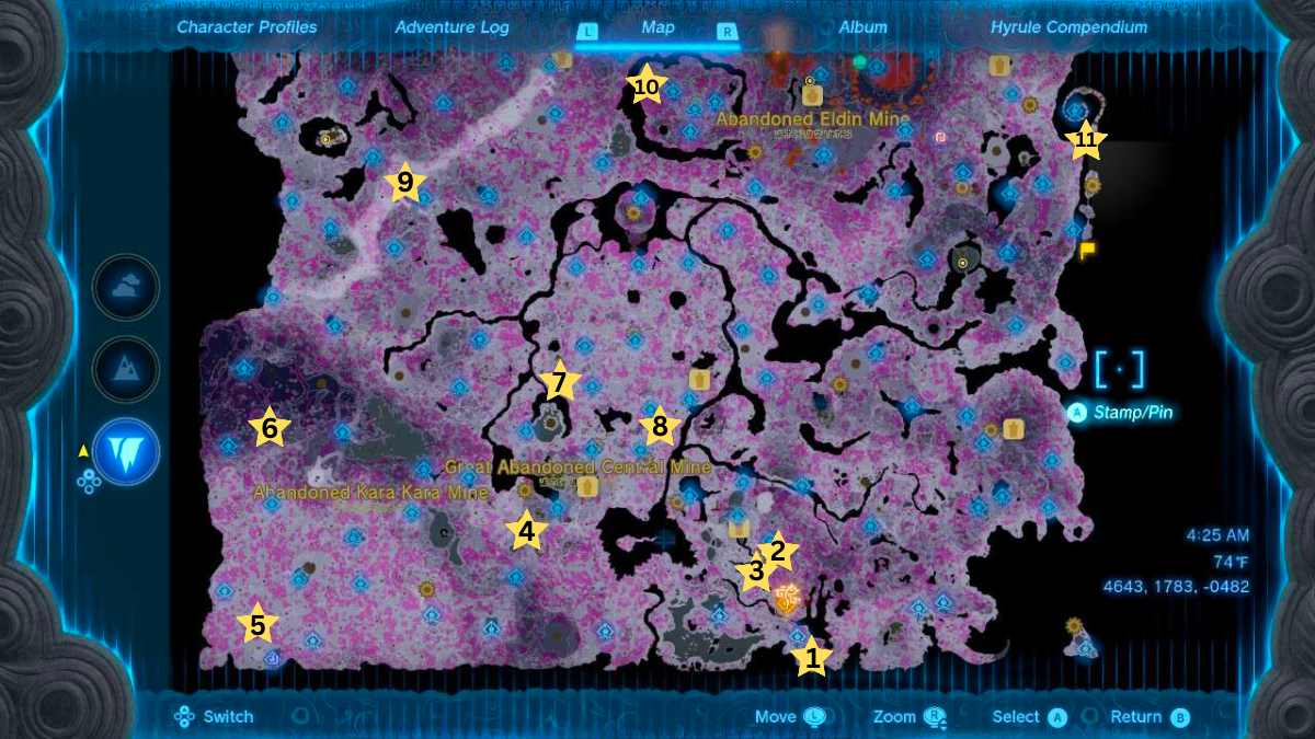 Hinox Locations Map   Zelda Tears Of The Kingdom Totk Hinox Depths Locations Map 