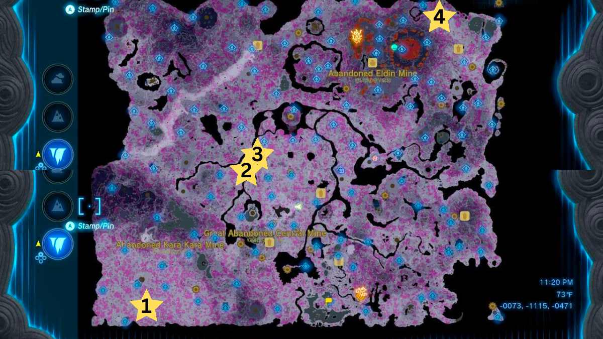 All Stalnox Locations In TotK Zelda Tears Of The Kingdom Stalnox Map   Zelda Tears Of The Kingdom Totk Stalnox Locations Depths Map 