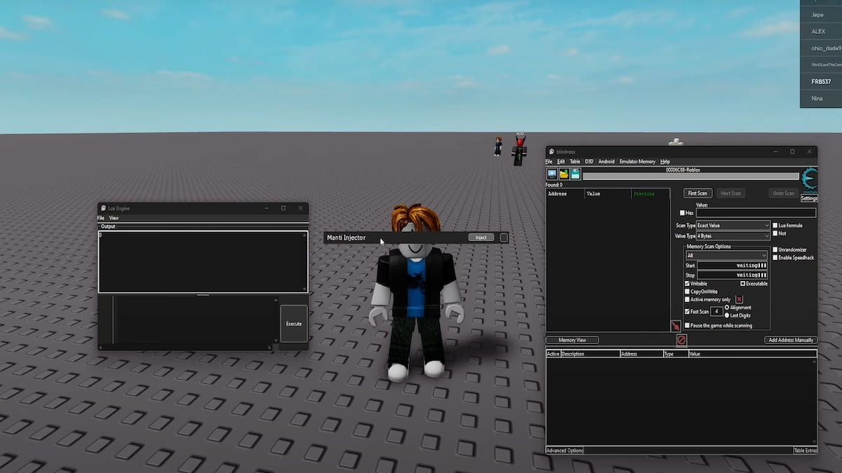 The KRNL Roblox Script Executor running on Windows