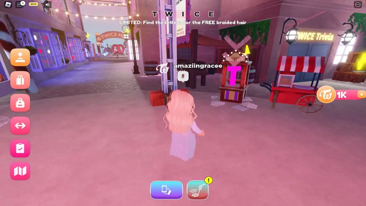 How to get the TWICE Pink Ombre Braids in Roblox Twice Square?