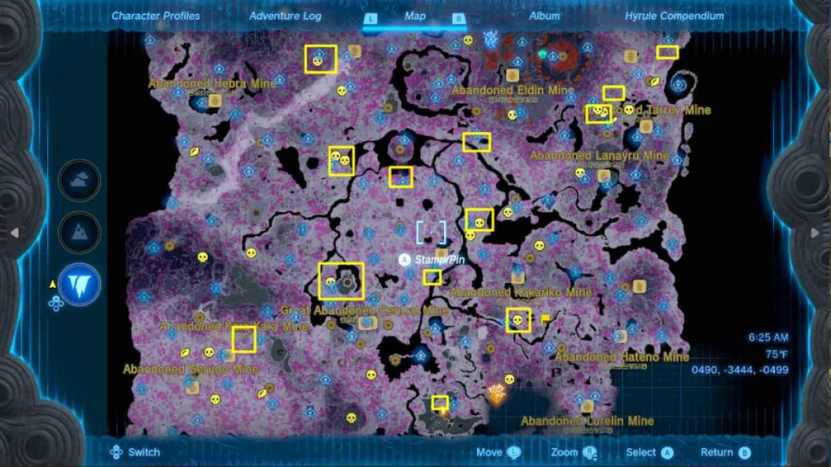 All Lynel Locations in the Depths map in Zelda Tears of the Kingdom (TotK)