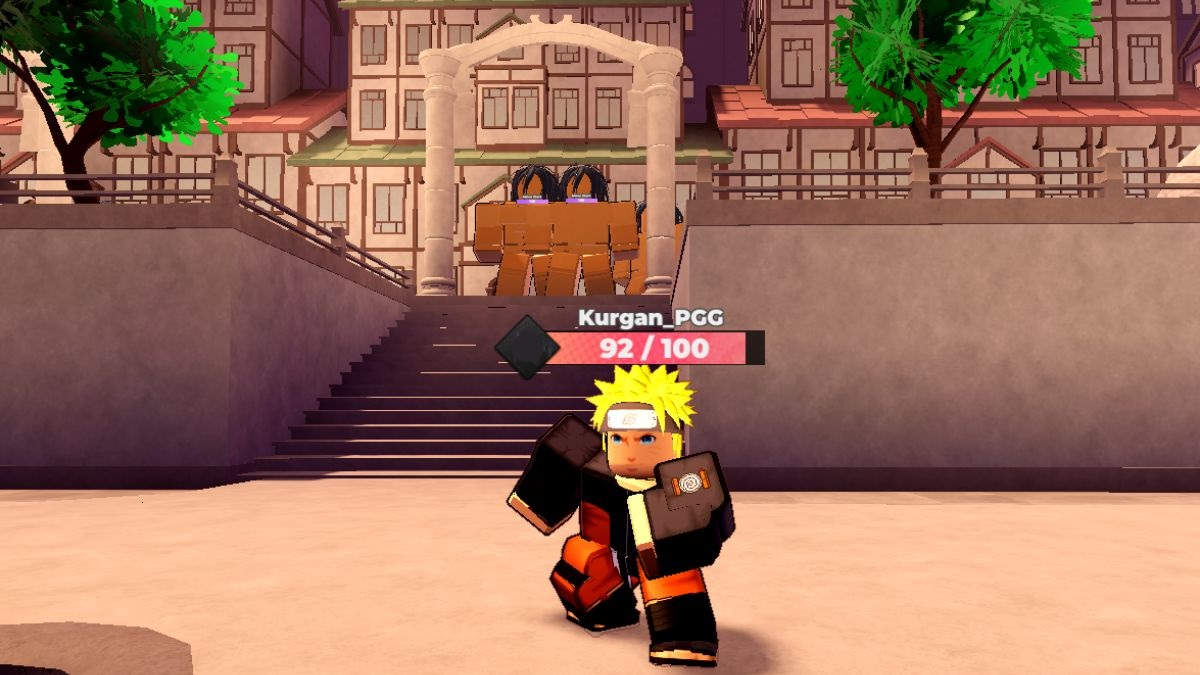 Naruto character in Anime Dimensions Simulator preparing for fight