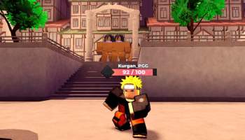 Naruto character in Anime Dimensions Simulator preparing for fight