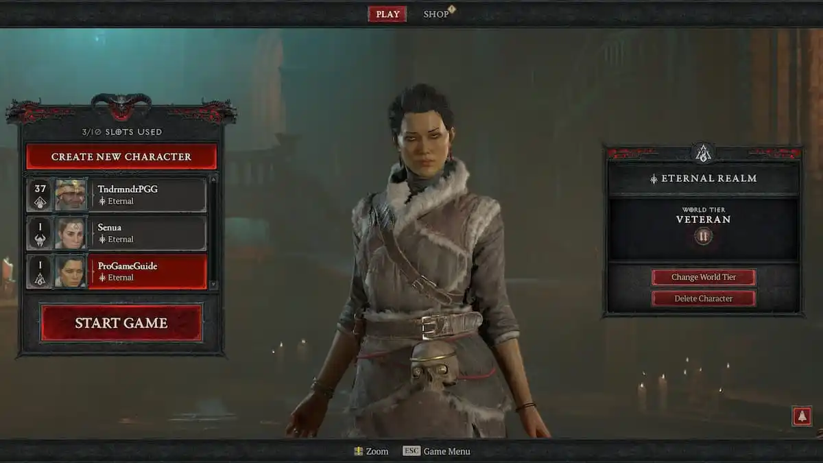Stuck on character screen in Diablo IV