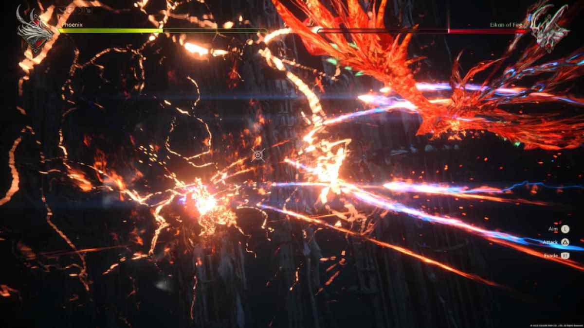 Eikon Phoenix blasting Ifrit in Final Fantasy 16
