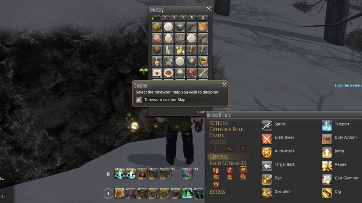 How To Unlock Treasure Hunts In Final Fantasy XIV Timeworn Maps The   Ffxiv Treasure Timeworn Map Decipher 