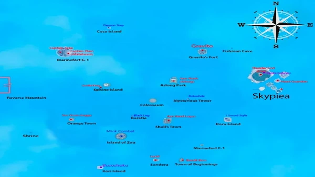 All Islands, Locations, and Level Requirements in Roblox Blox